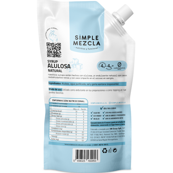 SYRUP ZERO CARB NATURAL SIMPLE MEZCLA (350 gr)