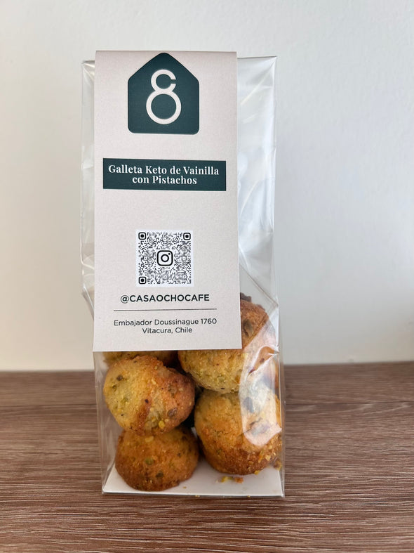 GALLETA KETO VAINILLA CON PISTACHOS CASA OCHO CAFÉ