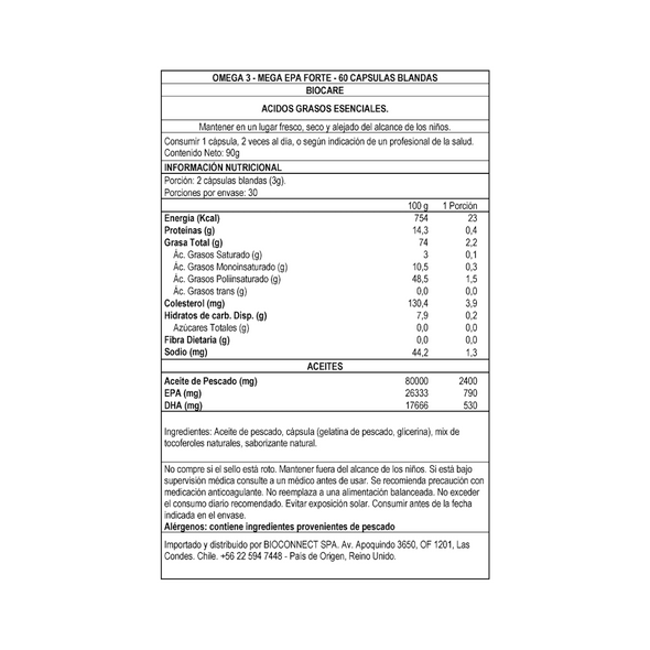 Mega EPA Forte - 60 cápsulas