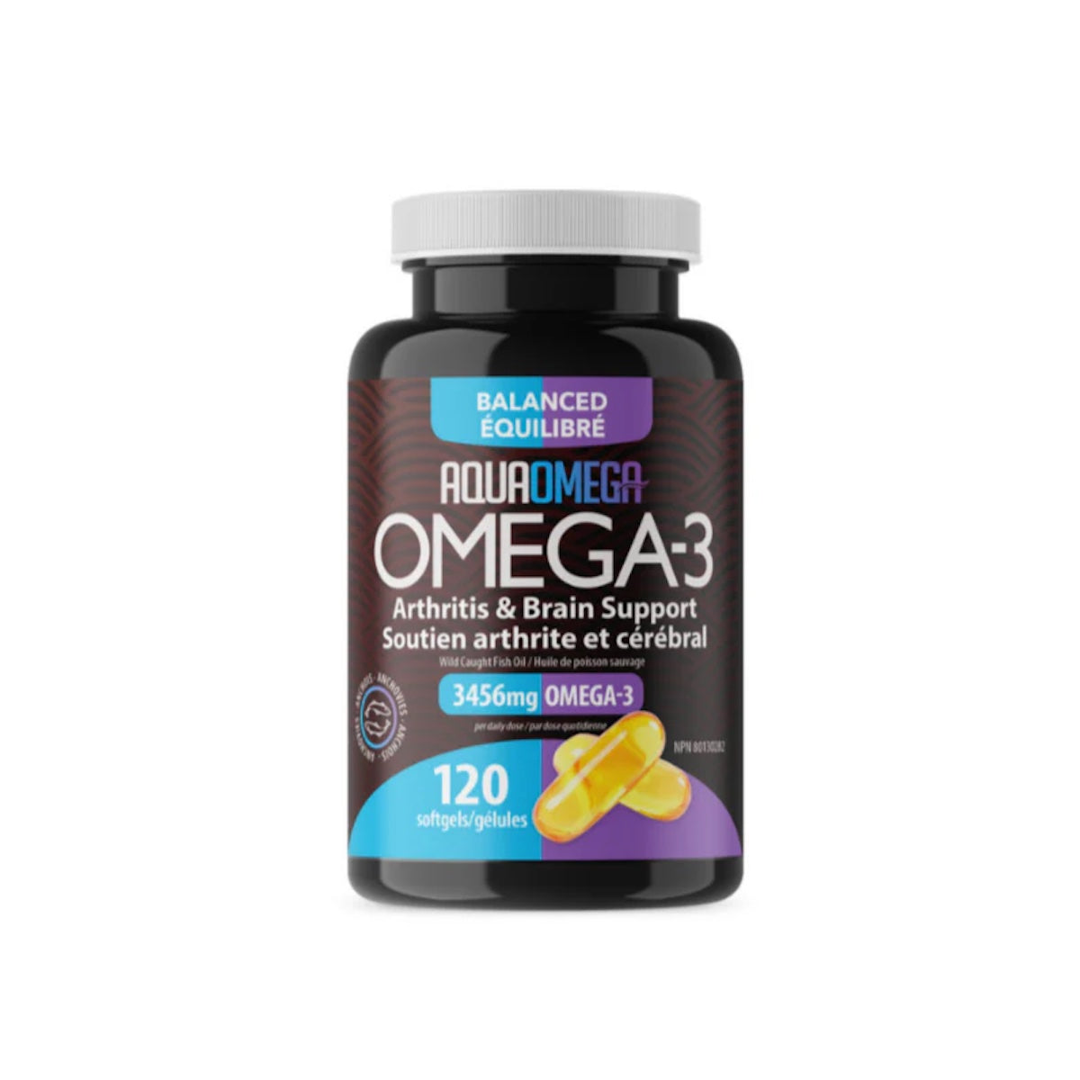 OMEGA 3 - BALANCED - AQUAOMEGA (120 cápsulas. 30 porciones de 3.456mg ó 60 porciones de 1.728mg)