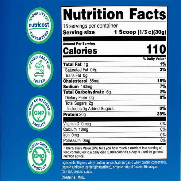 WHEY ORGÁNICO NUTRICOST - VAINILLA (454grs)