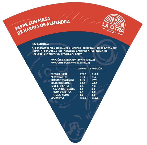 PIZZA KETO PEPPE  MASA HARINA ALMENDRAS (SOLO RETIRO EN TIENDA)