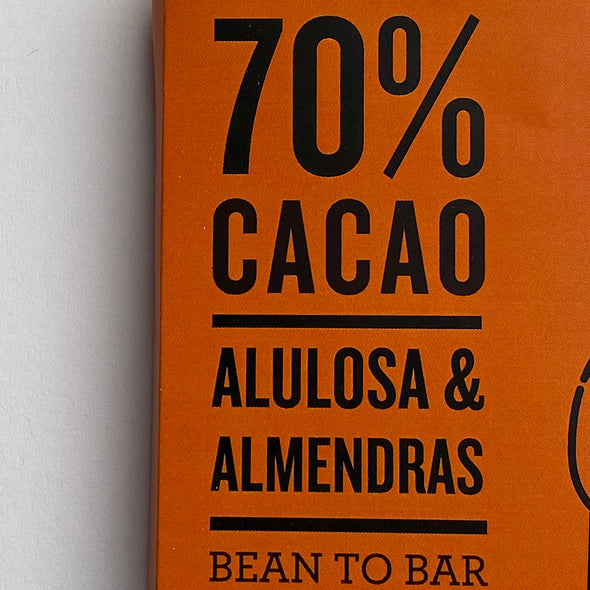 CHOCOLATE 70% CACAO CON ALMENDRASKETO CLUB