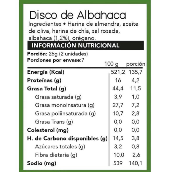 DISCOS DE ALBAHACA 180 grs. FAIN